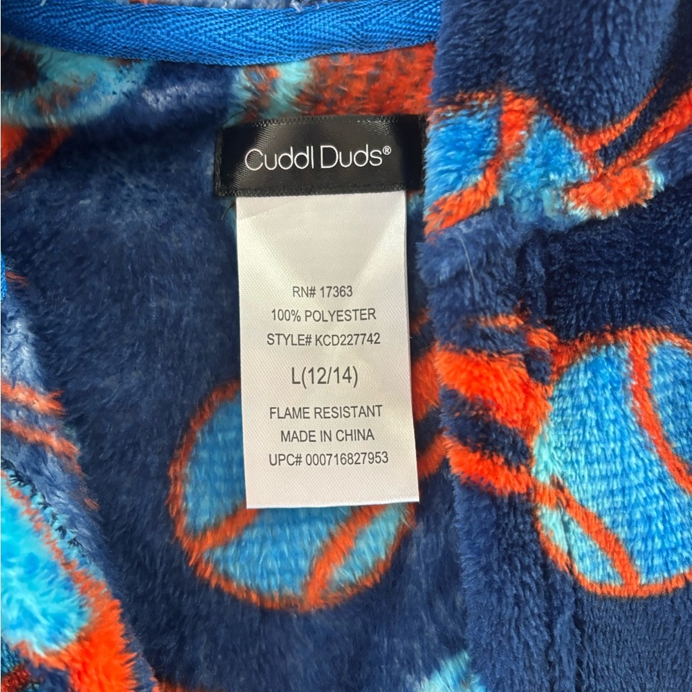 Cuddl Duds Kids Sports Theme Pajama Robe - Blue and Red - Picture 3 of 6